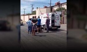 Conquista: “Famoso” cruzamento no bairro Boa Vista fez mais vítimas nesta sexta-feira. Moto e bicicleta colidiram