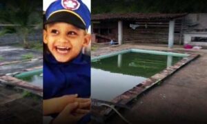 Tristeza: Faleceu o pequeno Heitor, de apenas 3 anos, após cair em uma piscina desativada. Familiares o acharam submerso