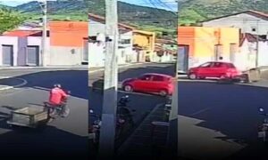 VÍDEO: Motoqueiro é transferido para Vitória da Conquista após ser atingido por carro em cruzamento de Itambé