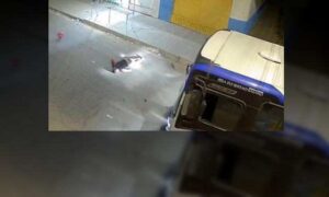 Conquista: Motociclista fica ferido em colisão com ônibus coletivo nesta noite no bairro Jardim Valéria