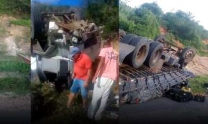 VÍDEO: Imagens mostram grave acidente com caminhão na rodovia que liga Vitória da Conquista à Encruzilhada