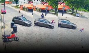 VÍDEO: Motociclista de aplicativo fica ferido após colisão com carro de passeio nesta tarde, na região