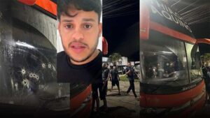 Atenção: Ônibus do cantor Thiago Aquino é alvo de disparos nesta madrugada na BR-101. Quadrilha cercou o veículo