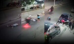 Imagens fortes: Vídeo mostra momento em que mulher morre atropelada por motoqueiro durante “grau” na Bahia