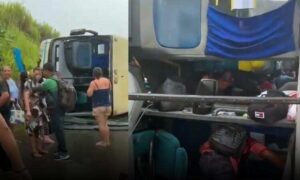 Urgente: Mais um acidente com ônibus da Novo Horizonte na manhã desta segunda-feira, desta vez em Potiraguá