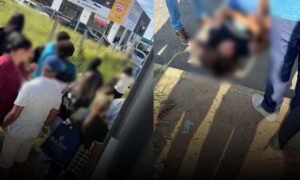 Conquista: Mulher tem bicicleta atingida por ônibus nesta manhã na avenida Juracy Magalhães. SAMU no local