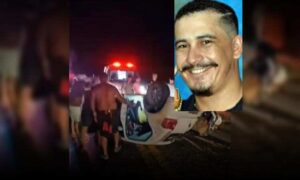 Tristeza: Grave capotamento na noite deste domingo tirou a vida do jovem empresário Mateus Leles de Almeida