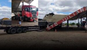 Atenção: Motorista de carreta sofre mal súbito e provoca grave acidente em posto às margens da BR-116