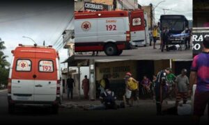 Atenção: Grave acidente foi registrado neste domingo, envolvendo casal em motocicleta, no bairro Patagônia