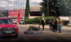Conquista: Simtrans atende ocorrência com motociclista ferido, no centro da cidade. SAMU foi acionado