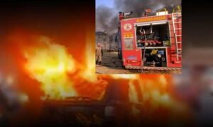 Atenção: Bombeiros são acionados após carro pegar fogo no Anel Viário de Conquista, perto da Urbis VI