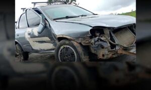 Atenção: Carro que seguia para Vitória da Conquista sofre sério acidente nesta manhã na rodovia BA-263
