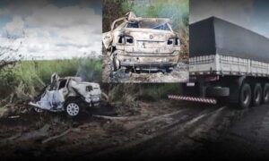 Tragédia na Bahia: Quatro pessoas morreram carbonizadas em gravíssimo acidente nesta segunda-feira, na BR-135