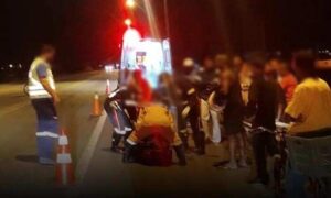 Urgente: Mulher foi atropelada agora a noite no Anel Viário de Vitória da Conquista. SAMU e PRF no local