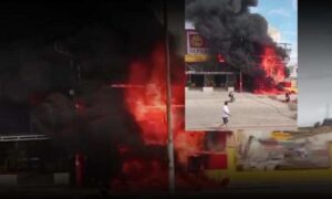 Urgente: Vídeo mostra supermercado pegando fogo rapidamente nesta terça-feira, gerando corre corre e gritaria