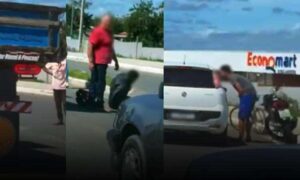 Atenção: Motoqueiro se envolve em acidente no início desta tarde na Avenida Brumado, em Vitória da Conquista