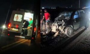 Conquista: Grave acidente com vítimas foi registrado nesta noite no Anel Viário, próximo ao Vila Bonita