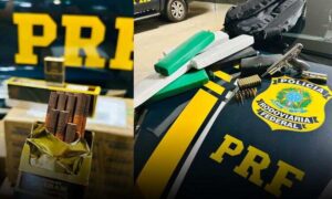 Conquista: PRF tem final de semana movimentado com apreensão de drogas, arma e cigarros contrabandeados na BR-116