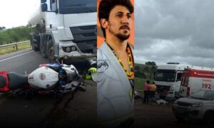 Tragédia: Professor de jiu-jitsu Gabriel Neiva morre no início da tarde desta terça-feira, após colisão frontal com caminhão-tanque