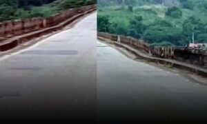 VÍDEO: Imagens mostram afundamento de trecho da ponte interditada sobre o Rio Jequitinhonha, na BR-101
