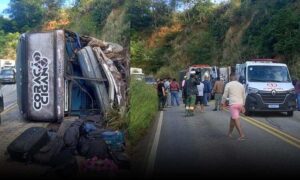 Urgente: Vídeo mostra grave acidente com ônibus da Banda Coração Cigano, na “Serra do Tomba”, perto de Itambé