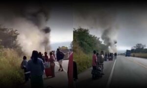 Atenção: Após incêndio com ônibus na BR-116 em Conquista, Rio Doce realoca passageiros em outro veículo