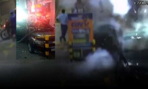 Imagens fortes: Veja a explosão de carro com GNV que matou duas pessoas em posto de combustíveis, nesta noite