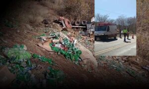 Atenção: Motorista morre após carreta sair da pista e capotar nesta manhã na BR-030 entre Guanambi e Caetité