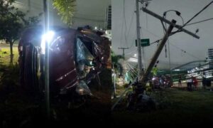 Conquista: Motorista que colidiu com poste e tombou caminhonete recusou fazer teste de alcoolemia. Novas informações
