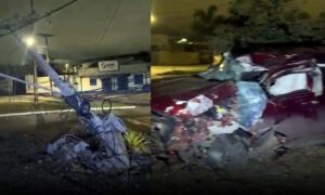 VÍDEO: Grave acidente com caminhonete foi registrado nesta madrugada na Avenida Bartolomeu de Gusmão