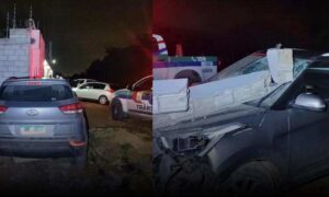 Atenção: Violenta colisão foi registrada nesta noite na “Rua da Justiça Federal”, em Vitória da Conquista