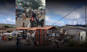 VÍDEO: Motorista escapou a morte ao pular de carreta desgovernada na Bahia. Veículo atingiu posto de combustíveis
