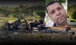 Consternação: Faleceu o caminhoneiro Adriano Cardoso, de 44 anos, após caminhão tombar na rodovia BR-222