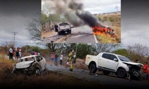 Atenção: Novas informações sobre o gravíssimo acidente deste sábado. Veículo foi completamente carbonizado