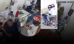 VÍDEO: Imagens mostram assaltantes invadindo joalheria no centro de Livramento, na manhã desta terça-feira