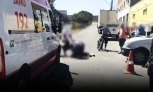 Atenção: Motoqueiro fica ferido em colisão com motocicleta, nesta manhã no bairro Vila Serrana, em Conquista