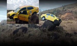 VÍDEO: Carro “levanta voo” e vai parar em cima de pedra às margens de rodovia em MG. Imagens viralizaram