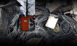 Operação Gatonet: Só em Vitória da Conquista, Neoenergia Coelba retirou 2,7 toneladas de fios irregulares dos postes