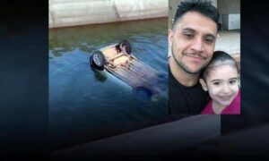 Tragédia: Pai e filha são achados mortos em carro submerso em canal. Notícia causou grande comoção