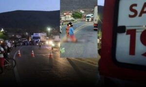 Atenção: Homem morreu atropelado por carreta na rodovia BR-116. Corpo da vítima segue no IML