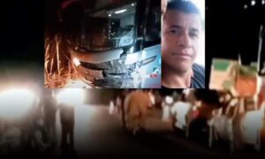 Trágico: Identificado o homem que morreu após colisão frontal entre picape e ônibus, na noite desta terça-feira