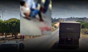 Urgente na BR-116: Mulher tem o pé amputado e é hospitalizada, após ser atropelada por caminhão na Rio-Bahia