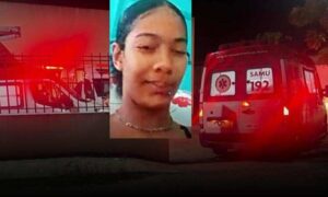 Consternação: Nicole Santos de Oliveira, de 14 anos, morreu após ser baleada na noite desta quinta-feira