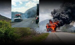 VÍDEO: Gravíssimo acidente com carreta travou as duas pistas da BR-116 nesta tarde. Carga foi saqueada