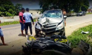 Atenção: Motociclista é socorrido após colisão frontal na rodovia BR-415, na tarde desta segunda-feira