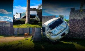 Região de Conquista: Motorista perde controle e colide contra muro às margens de rodovia, em Barra do Choça