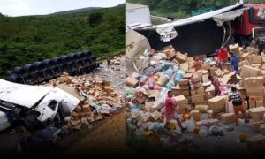 Atenção: Caminhão com carga da Shopee é saqueado após gravíssimo acidente na BR-116. Novas informações