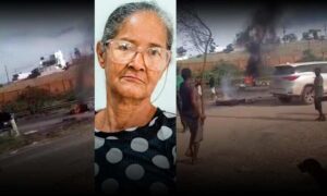 Revolta: Atropelamento e morte de dona Maria de Lourdes na BR-116 provocou protesto nesta quarta-feira
