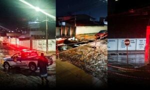 Chuvas em Vitória da Conquista: Prefeitura interdita rua no Bairro Recreio, onde cratera foi aberta pela enxurrada