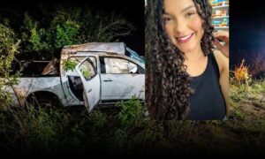 Tristeza: Capotamento de caminhonete tirou a vida da jovem Viviane Pereira, arremessada para fora do veículo